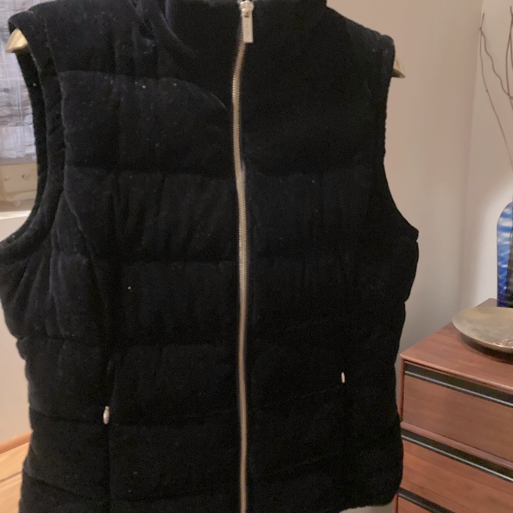 Black Velour Quilted Vest